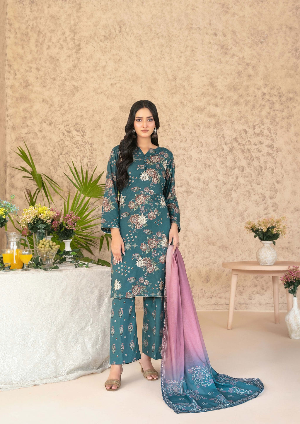 ANCHAL - Unstitched Embroidered Digital Printed Staple