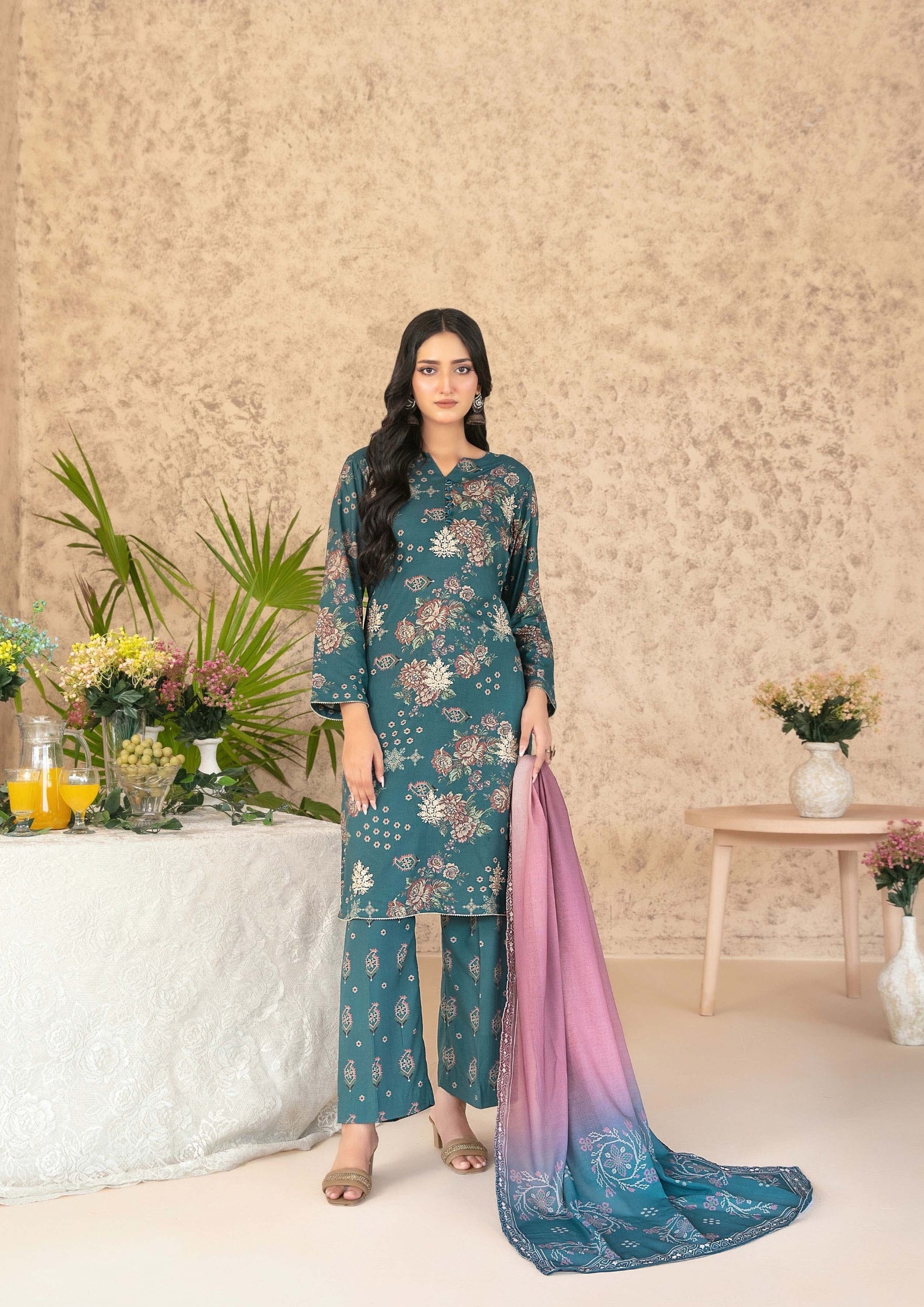 ANCHAL - Unstitched Embroidered Digital Printed Staple