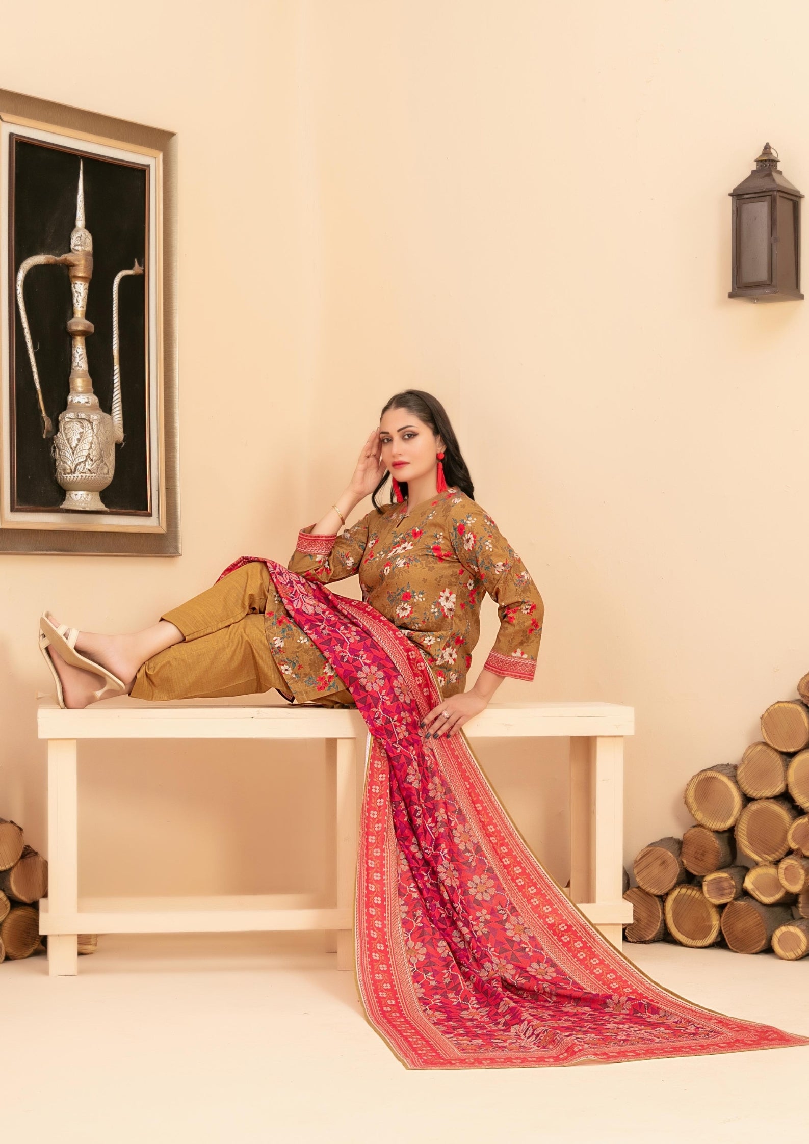 ZARQA - 3-PCS Unstitched Khaddar