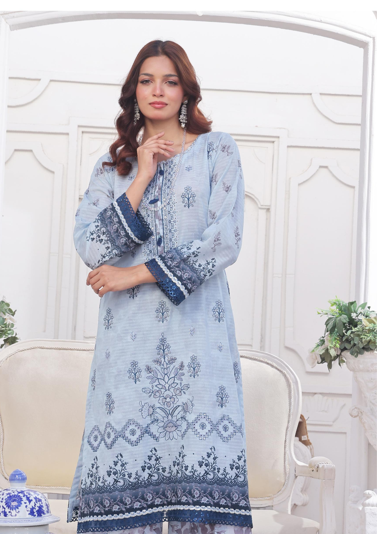 CHANDNI RAAT - Unstitched 3-Piece Bana Dora Digital Lawn