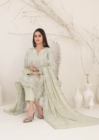 ZEENAT - Unstitched 3-Piece Broshia Banarsi