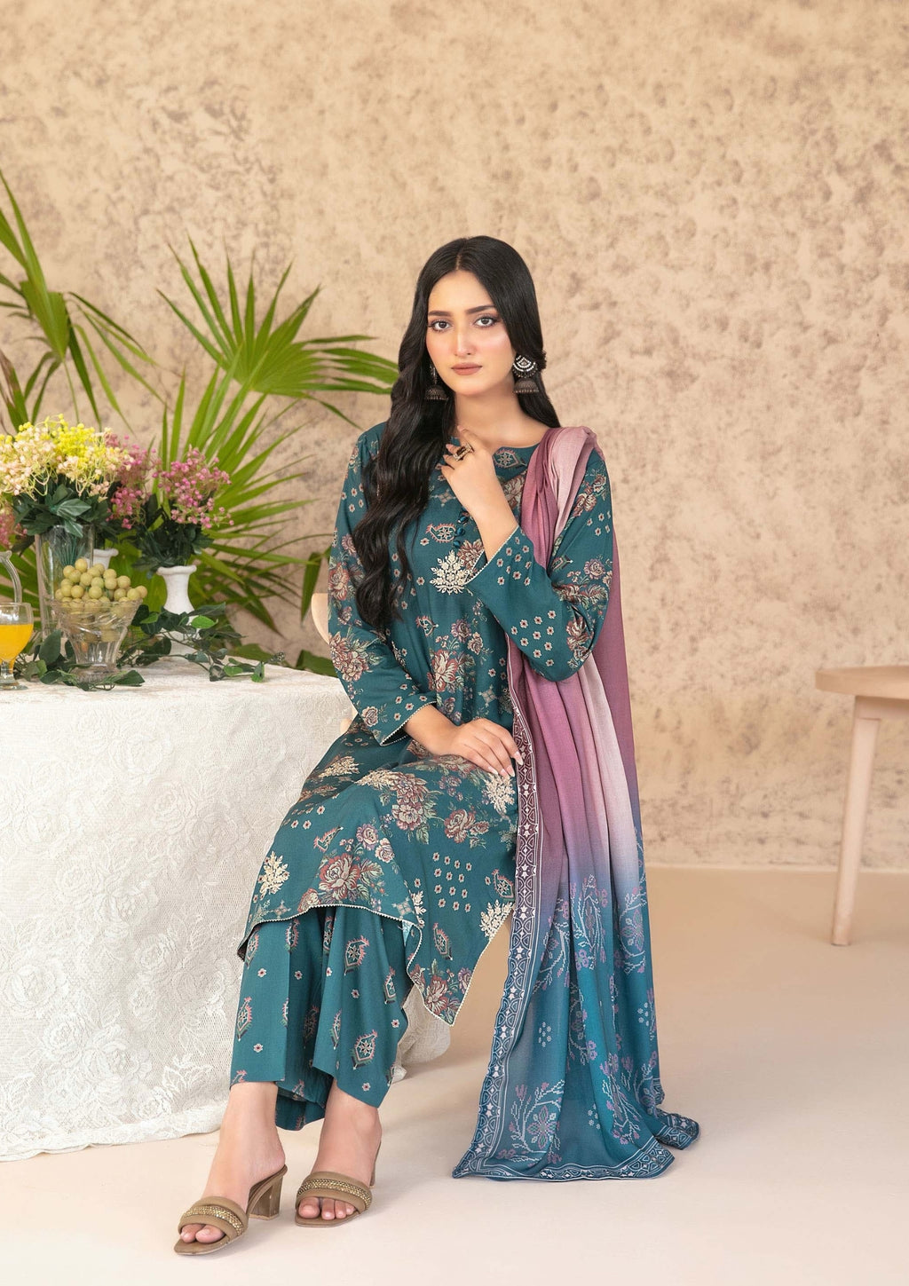 ANCHAL - Unstitched Embroidered Digital Printed Staple