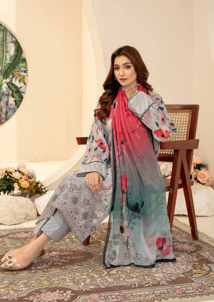 AQAS - Unstitched 3-Piece Digital Printed