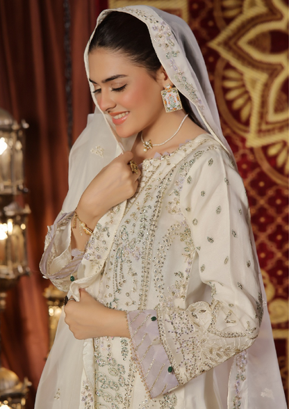MEHRUNISSA - Unstitched 3-Piece Embroidered Organza