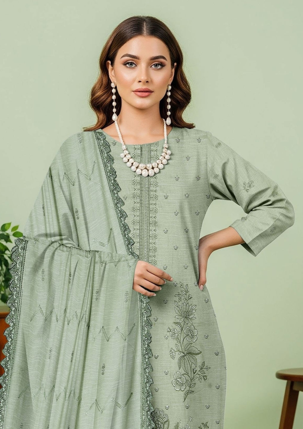 JAL PARI - Unstitched 3-PCS Embroidered