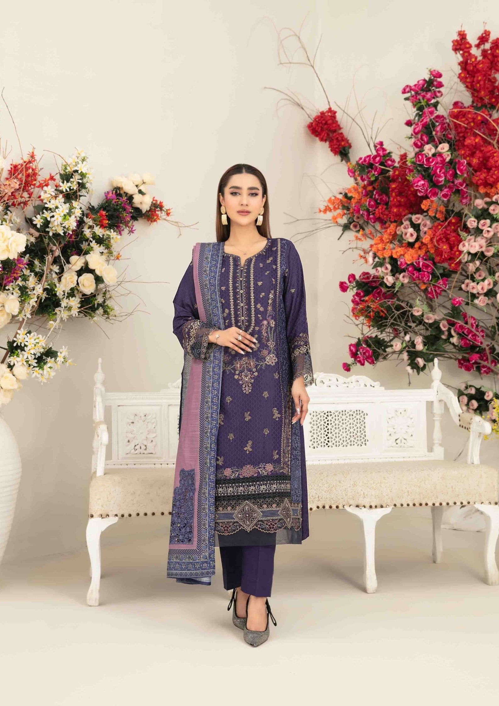 ZAFRAH - Semi Stitched Embroidered Viscose