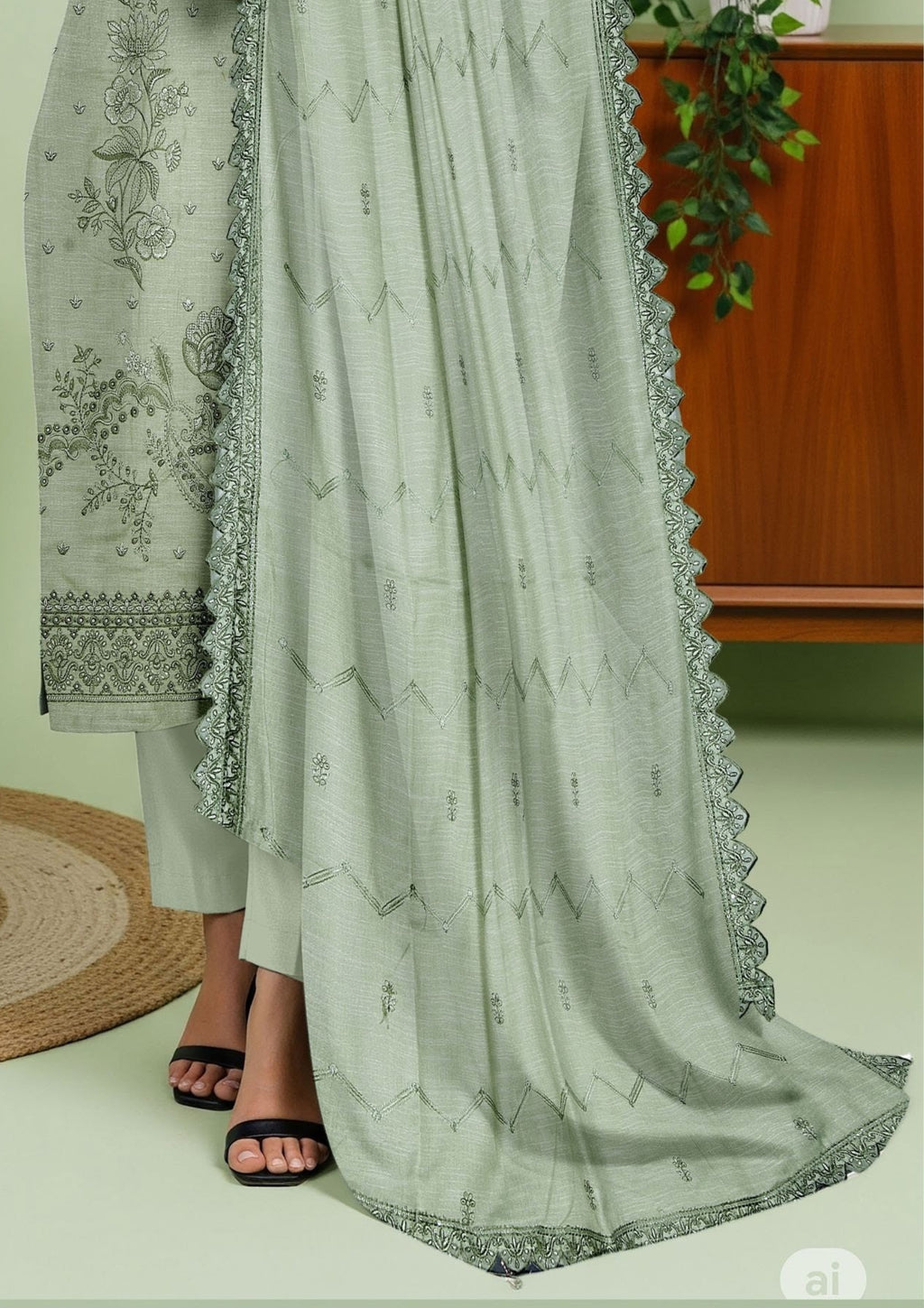 JAL PARI - Unstitched 3-PCS Embroidered