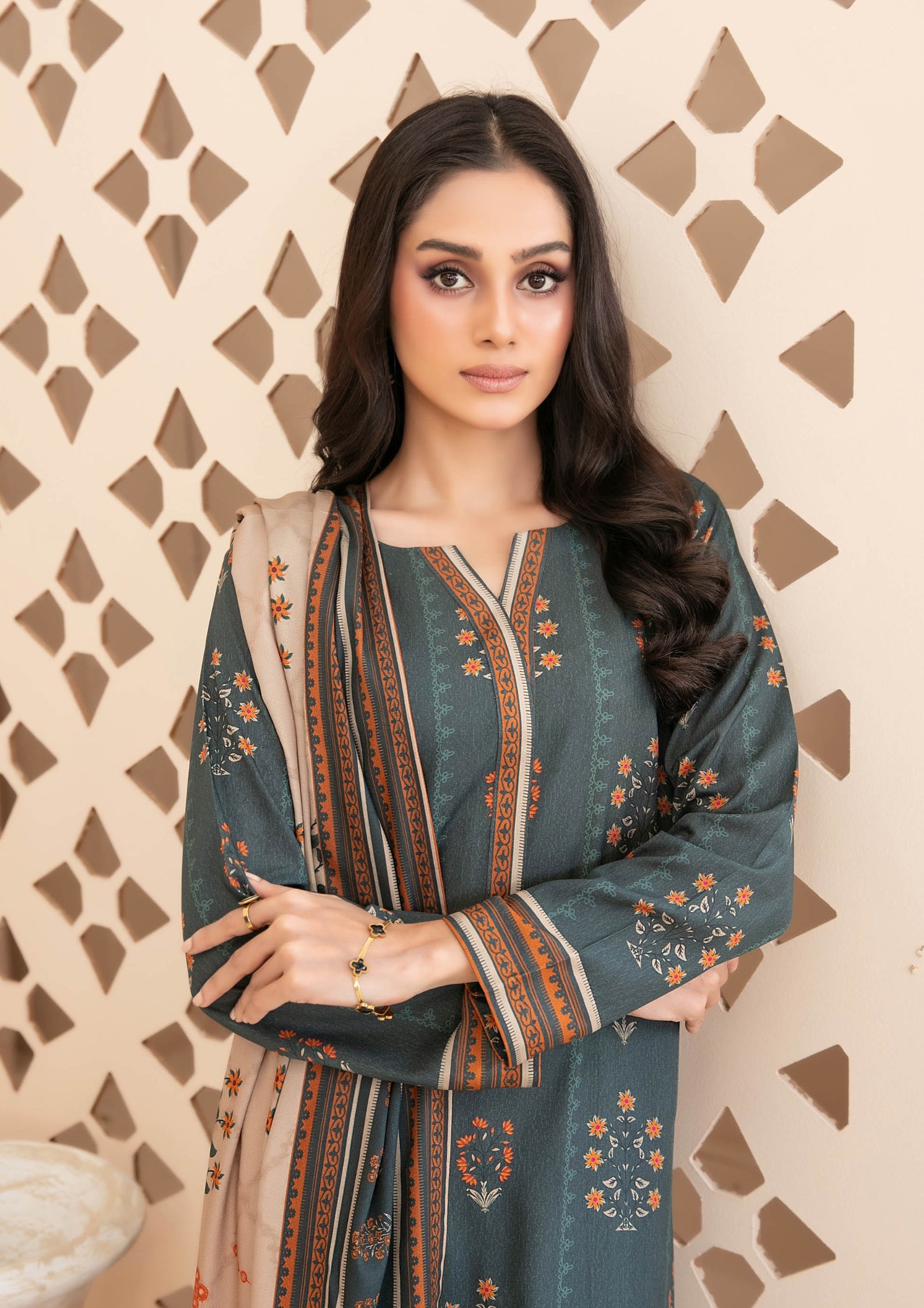 ZEENAT - Unstitched 3-PCS Digital Printed Staple