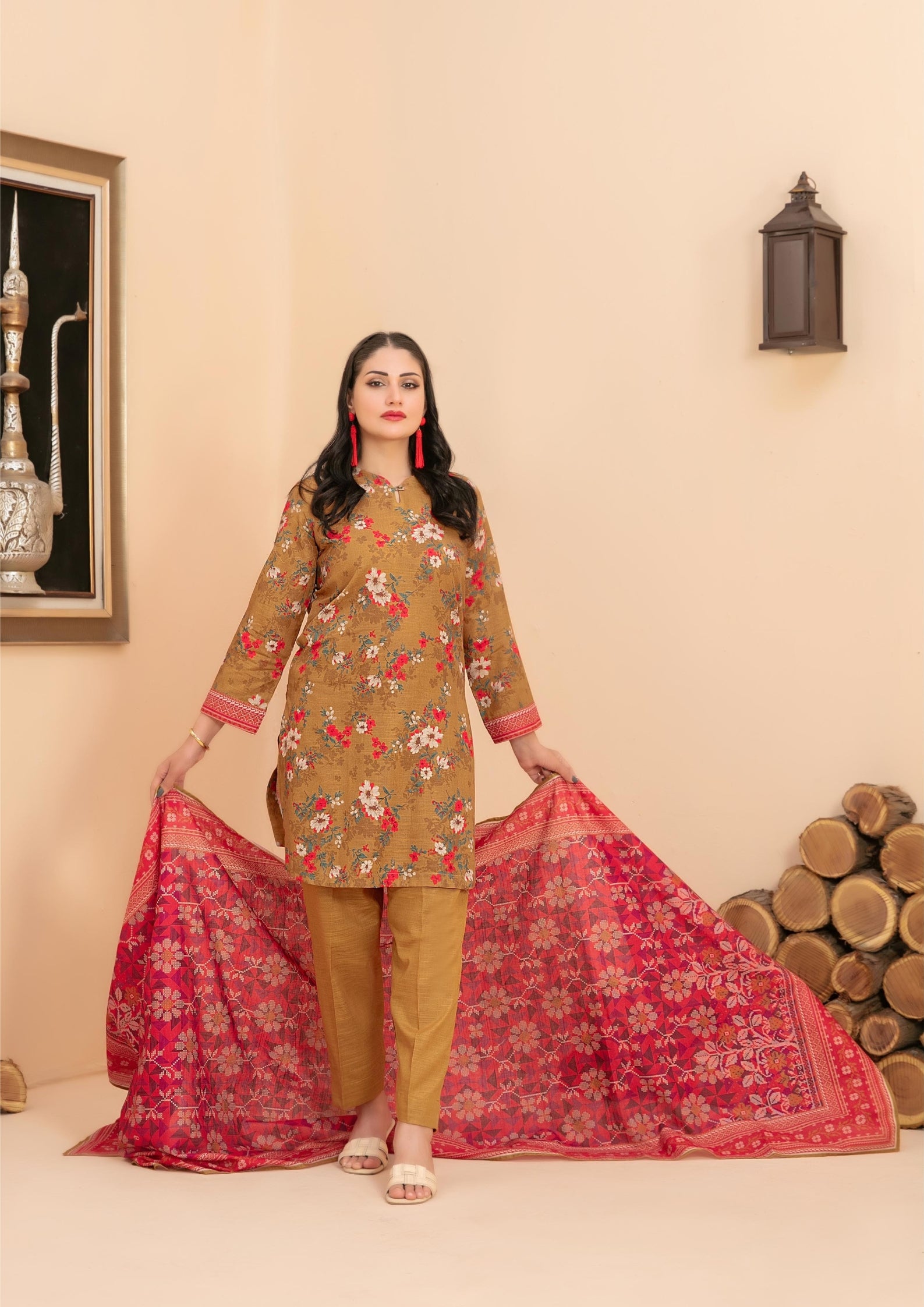 ZARQA - 3-PCS Unstitched Khaddar
