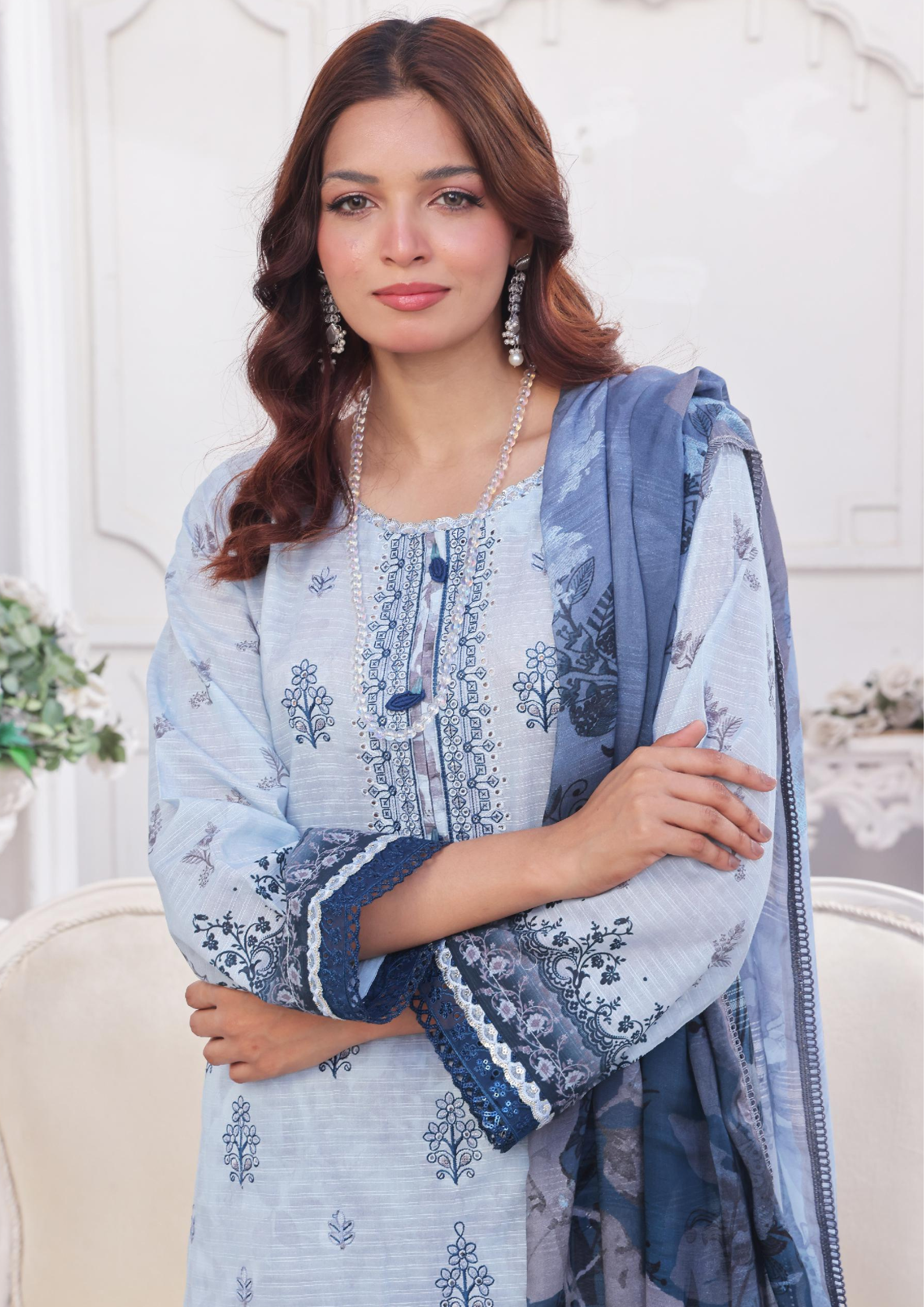 CHANDNI RAAT - Unstitched 3-Piece Bana Dora Digital Lawn