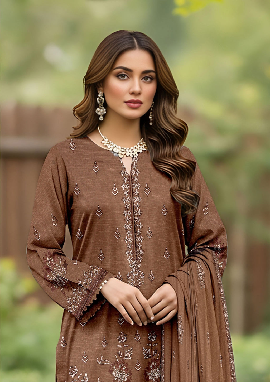 GULL-E-NOOR - Unstitched Embroidered Dhanak