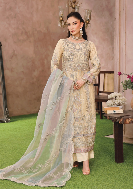 SHEESH MAHAL - Semi Stitched 3 - Piece Embroidered