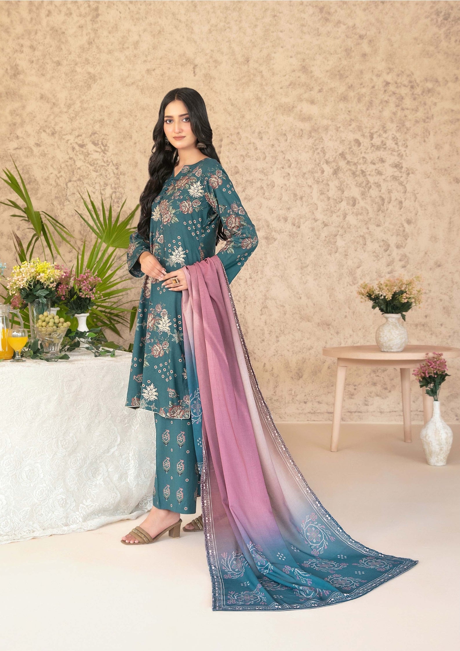 ANCHAL - Unstitched Embroidered Digital Printed Staple