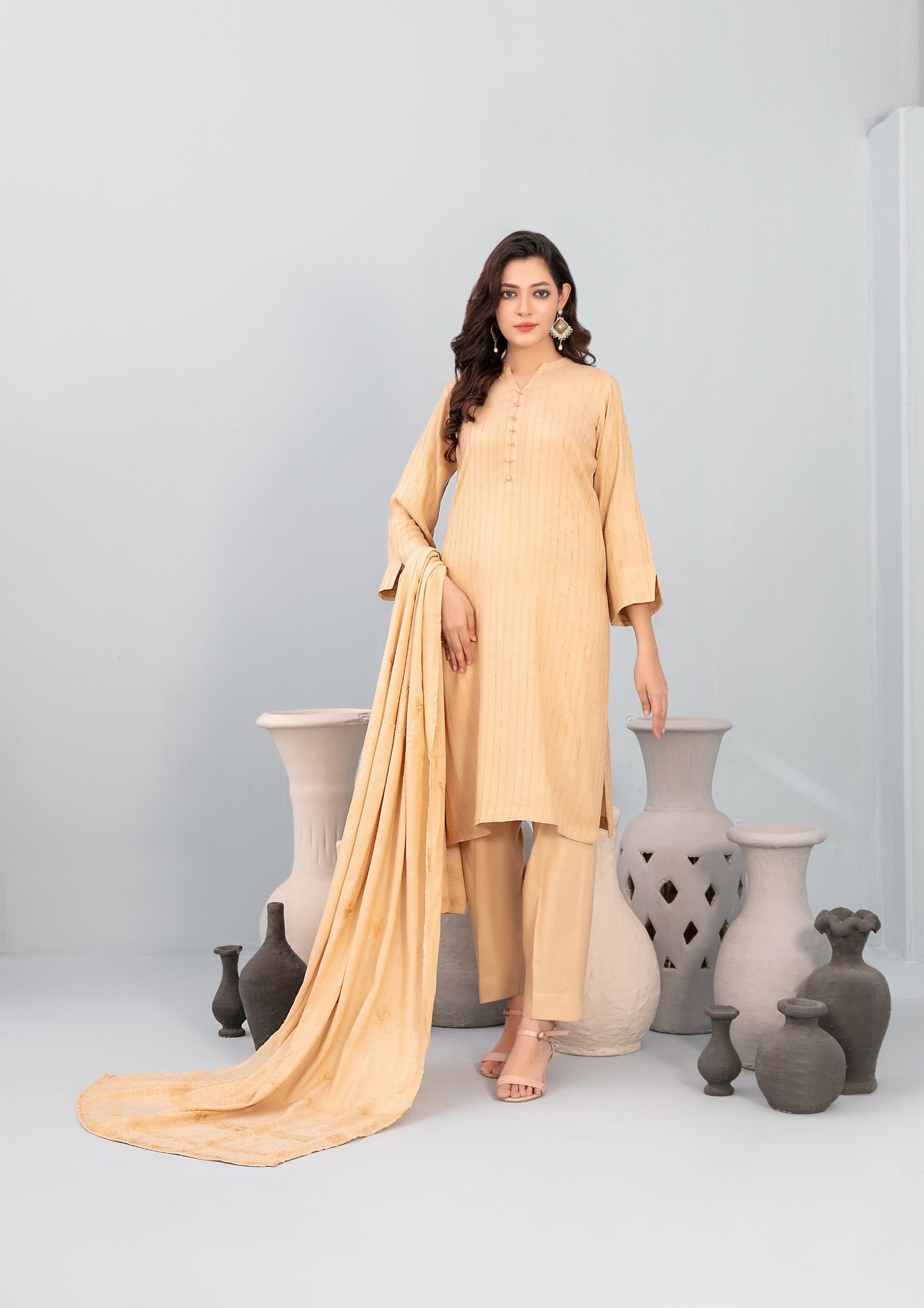 ANEZA - Unstitched Fancy Leather Peach