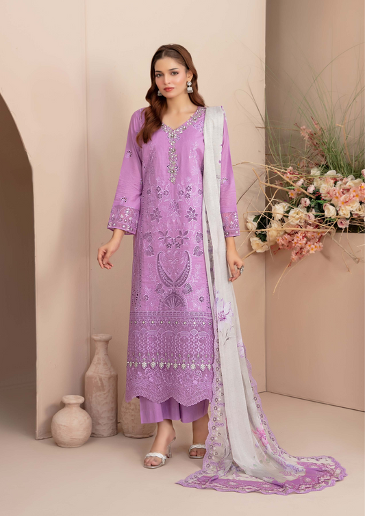 ERSA - Semi Stitched 3-Piece Embroidered Lawn