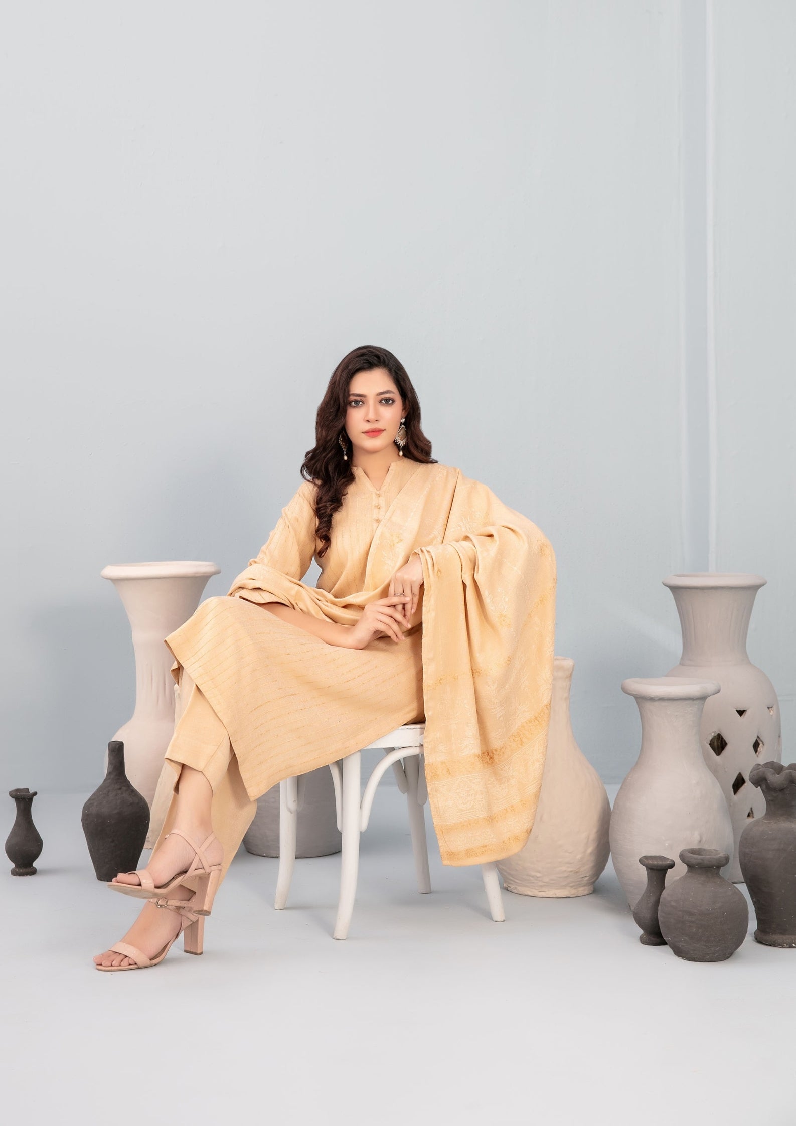 ANEZA - Unstitched Fancy Leather Peach