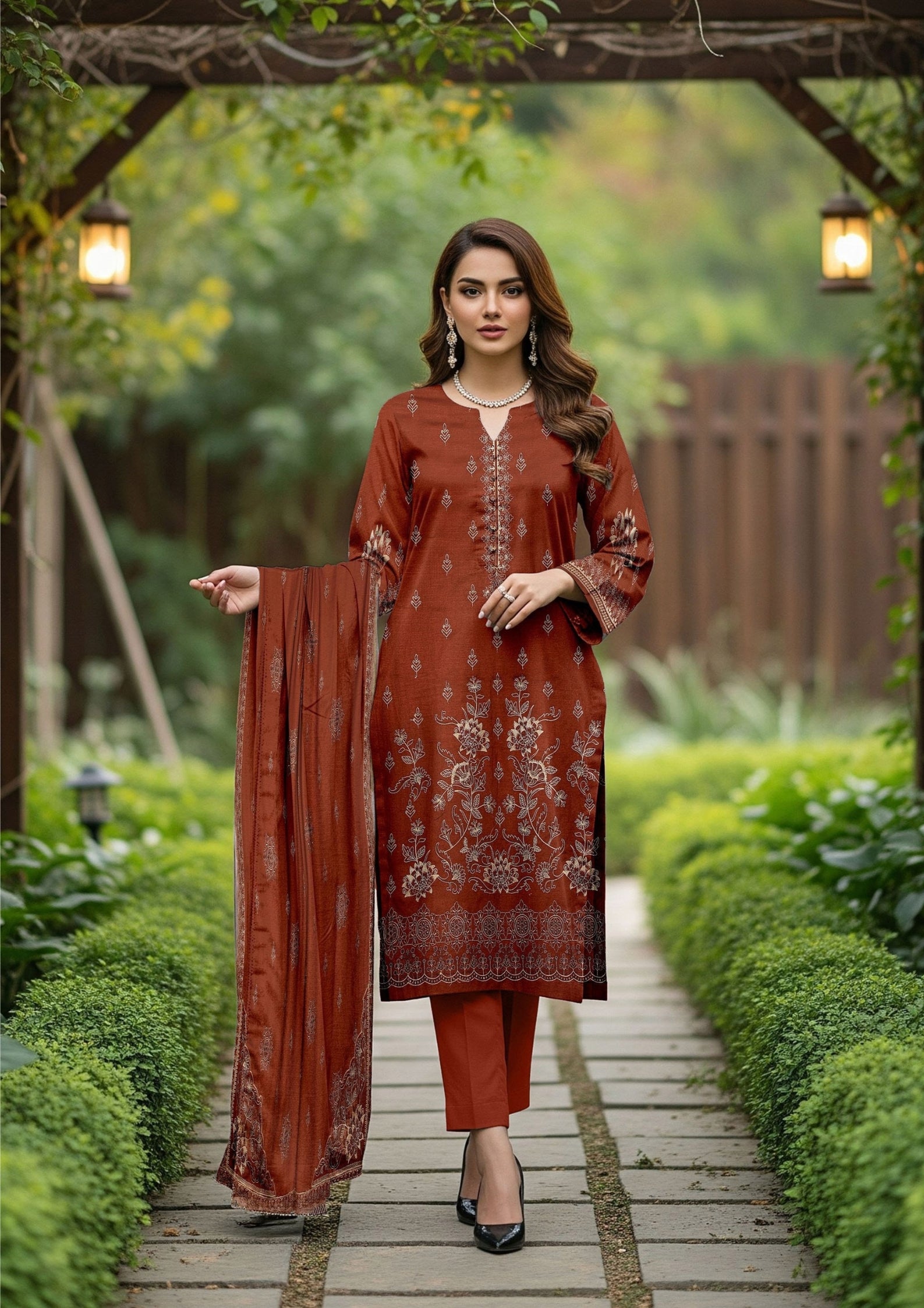 GULL-E-NOOR - Unstitched Embroidered Dhanak