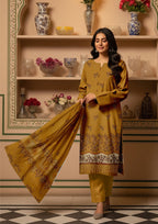 MORNI - Unstitched 3-PCS Embroidered Dhanak