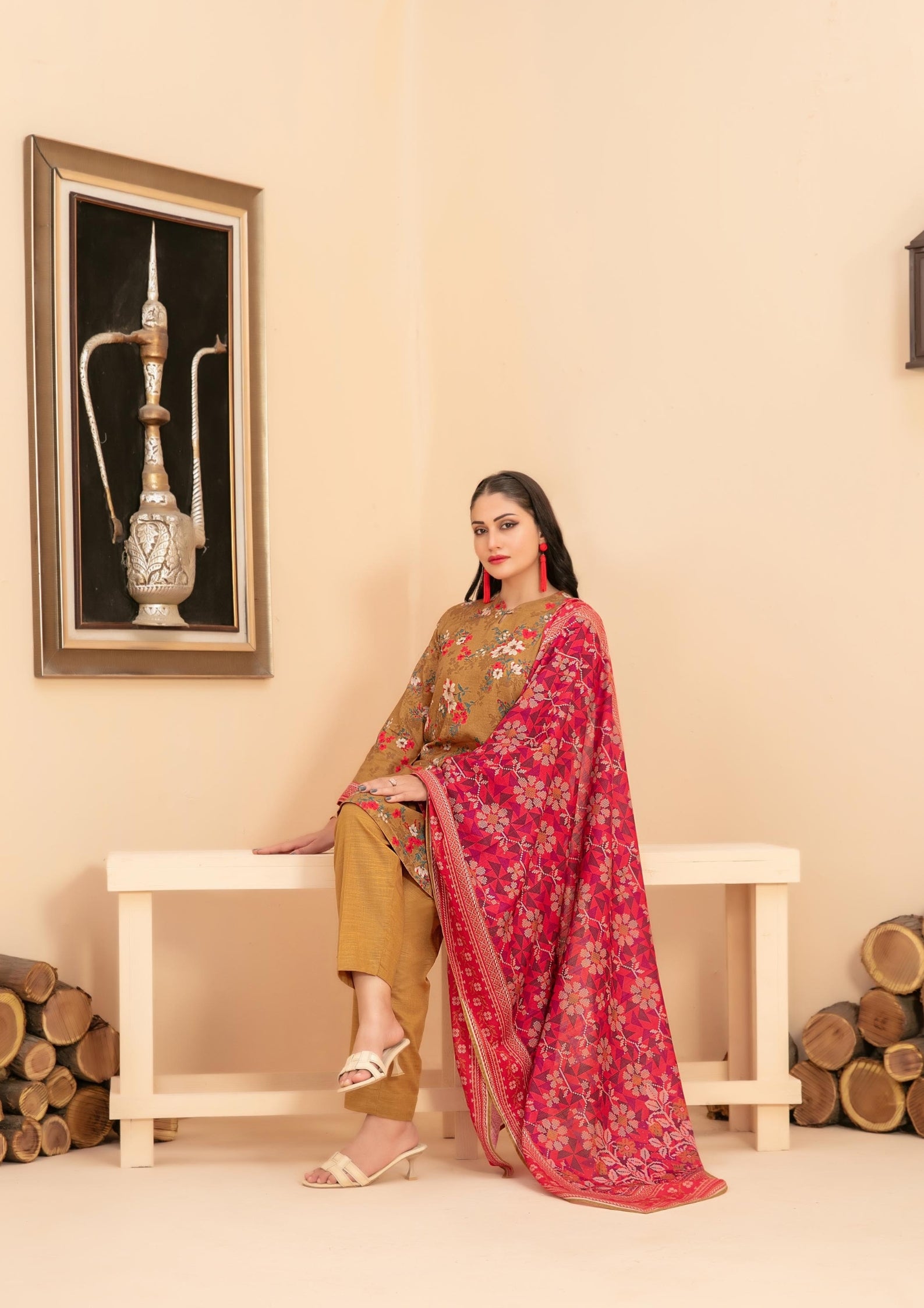 ZARQA - 3-PCS Unstitched Khaddar