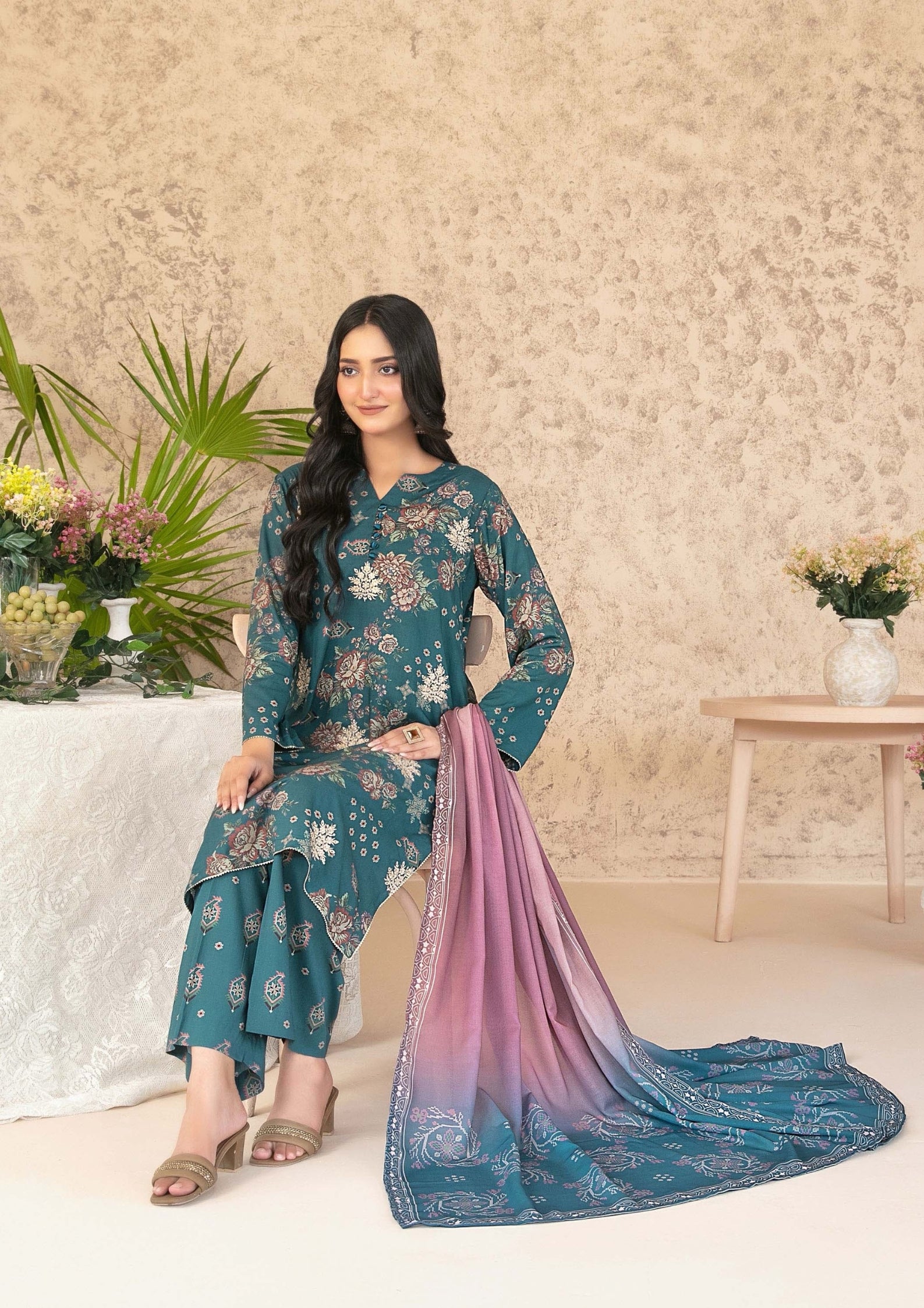 ANCHAL - Unstitched Embroidered Digital Printed Staple