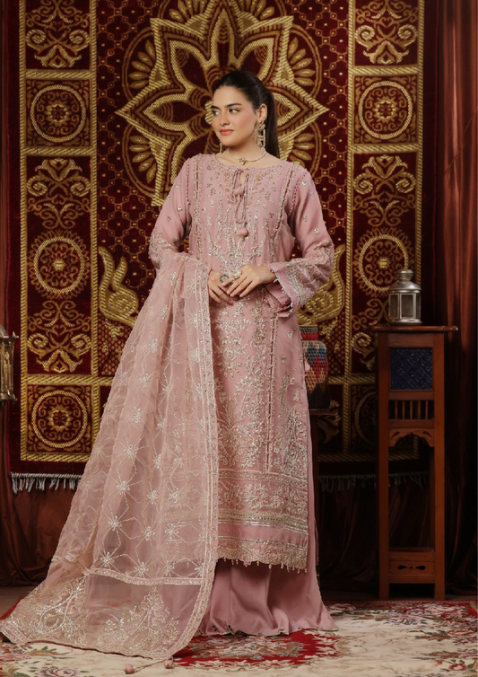 MEHRUNISSA - Unstitched 3-Piece Embroidered Organza