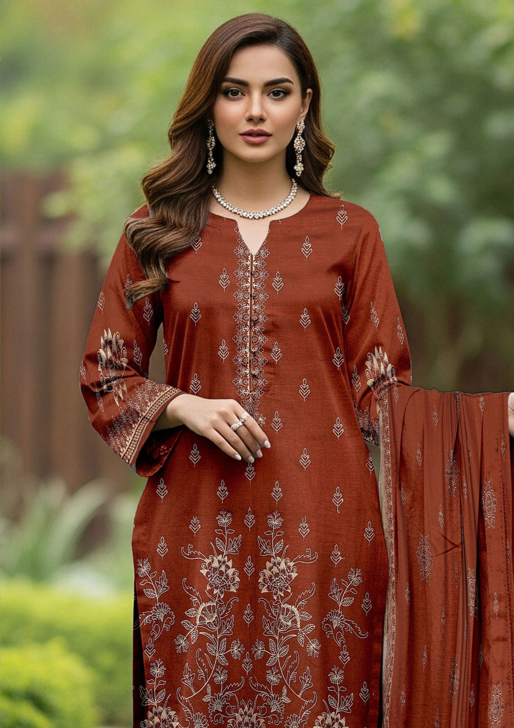 GULL-E-NOOR - Unstitched Embroidered Dhanak