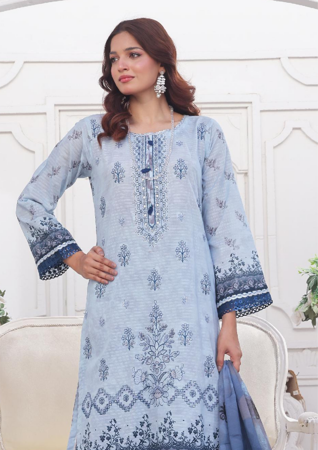 CHANDNI RAAT - Unstitched 3-Piece Bana Dora Digital Lawn
