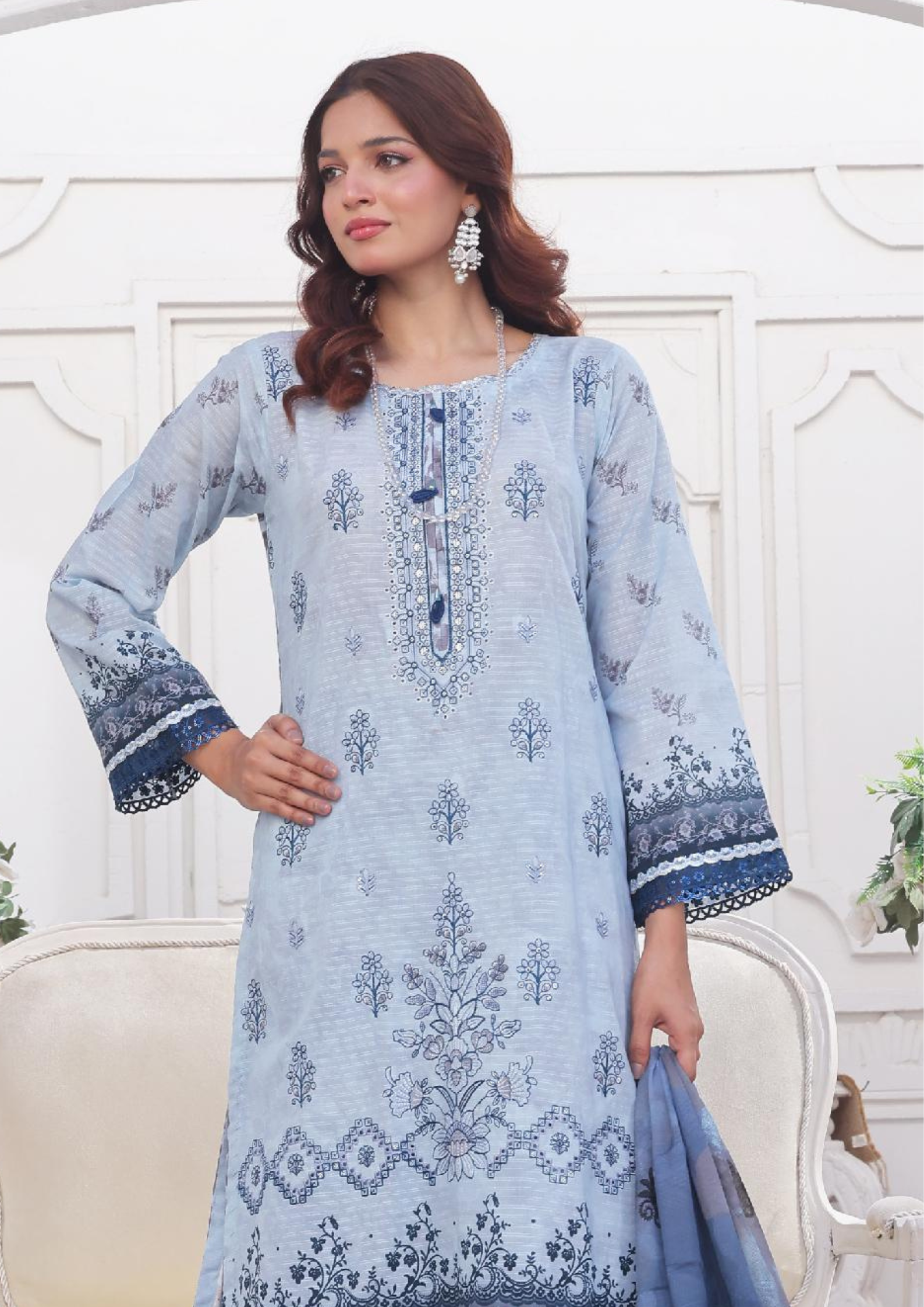 CHANDNI RAAT - Unstitched 3-Piece Bana Dora Digital Lawn