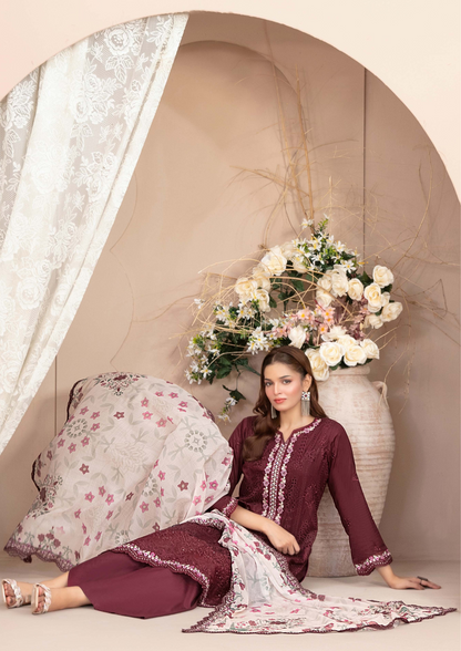 ERSA - Semi Stitched 3-Piece Embroidered Lawn