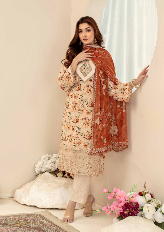 AQAS - Unstitched 3-Piece Digital Printed