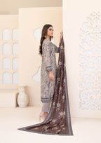 ZEENAT - Unstitched 3-PCS Digital Printed Staple