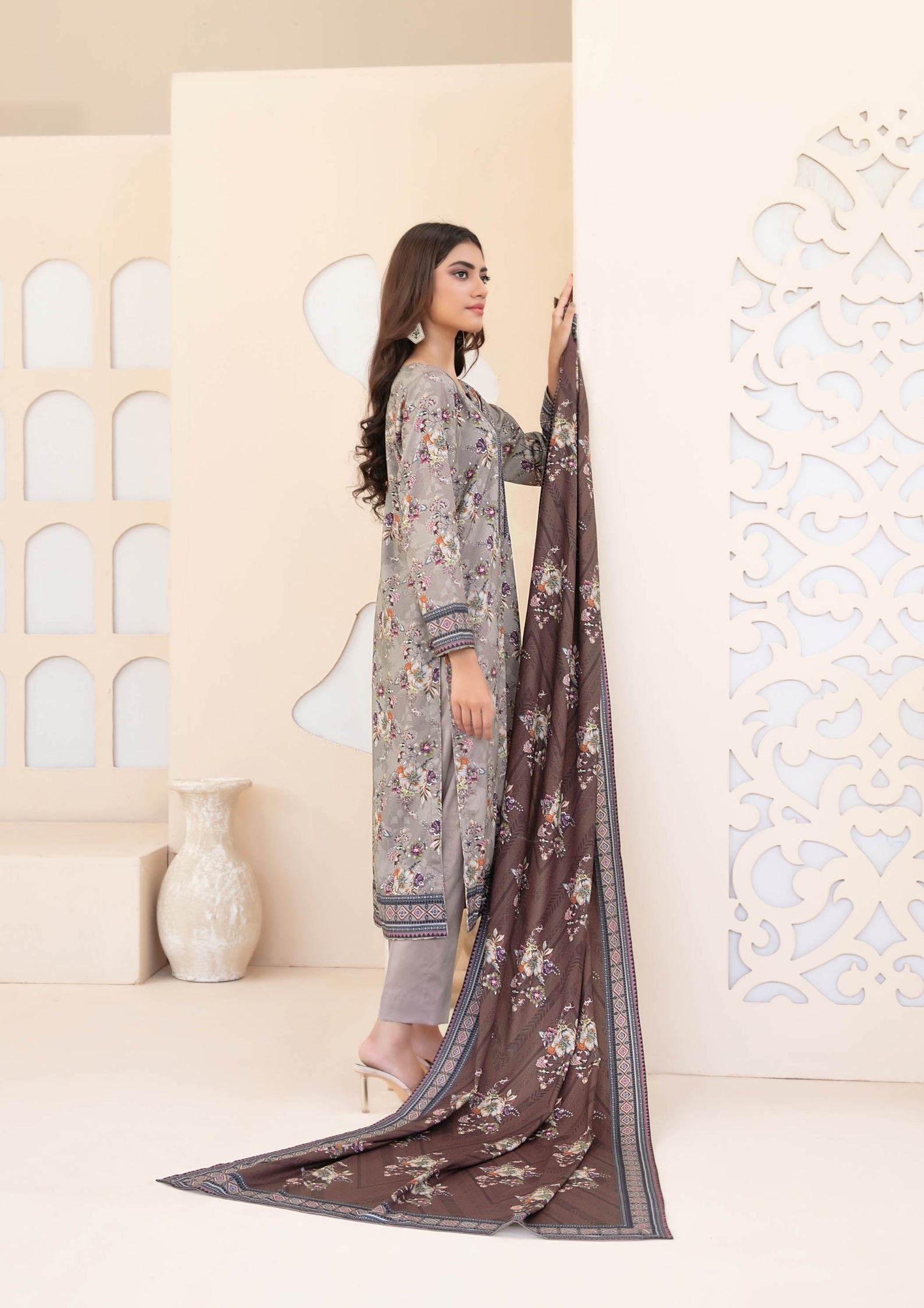 ZEENAT - Unstitched 3-PCS Digital Printed Staple