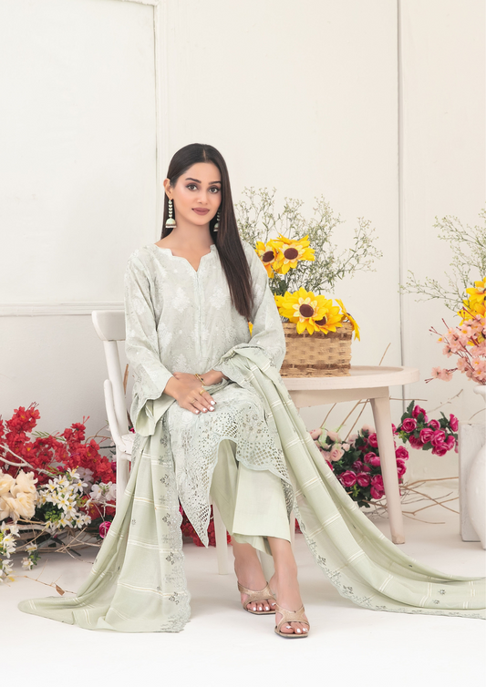 SOGHAT - Unstitched 3-Piece Embroidered Lawn