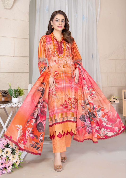 KAJAL - Unstitched 3-Piece Digital Lawn