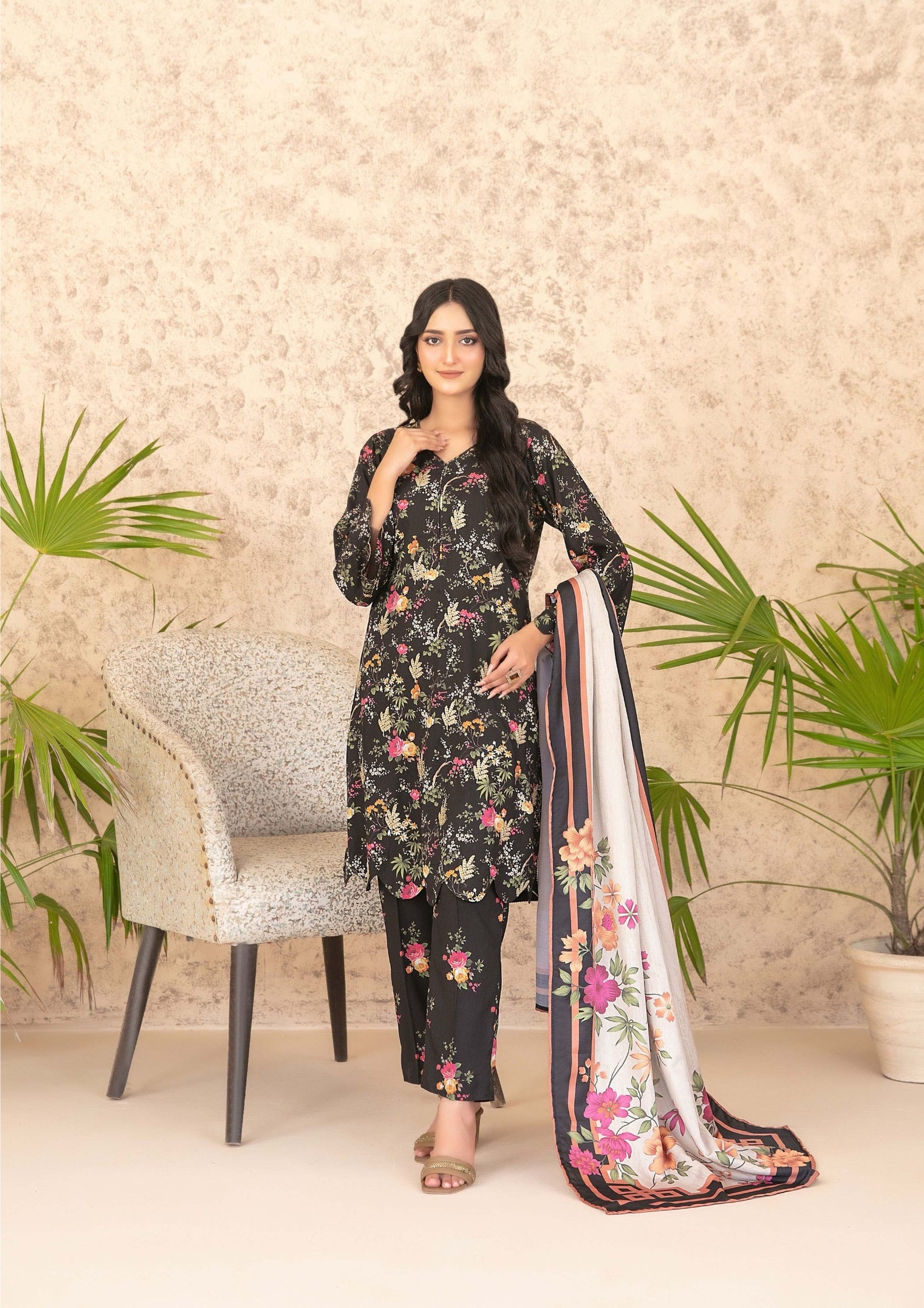 ANCHAL - Unstitched Embroidered Digital Printed Staple