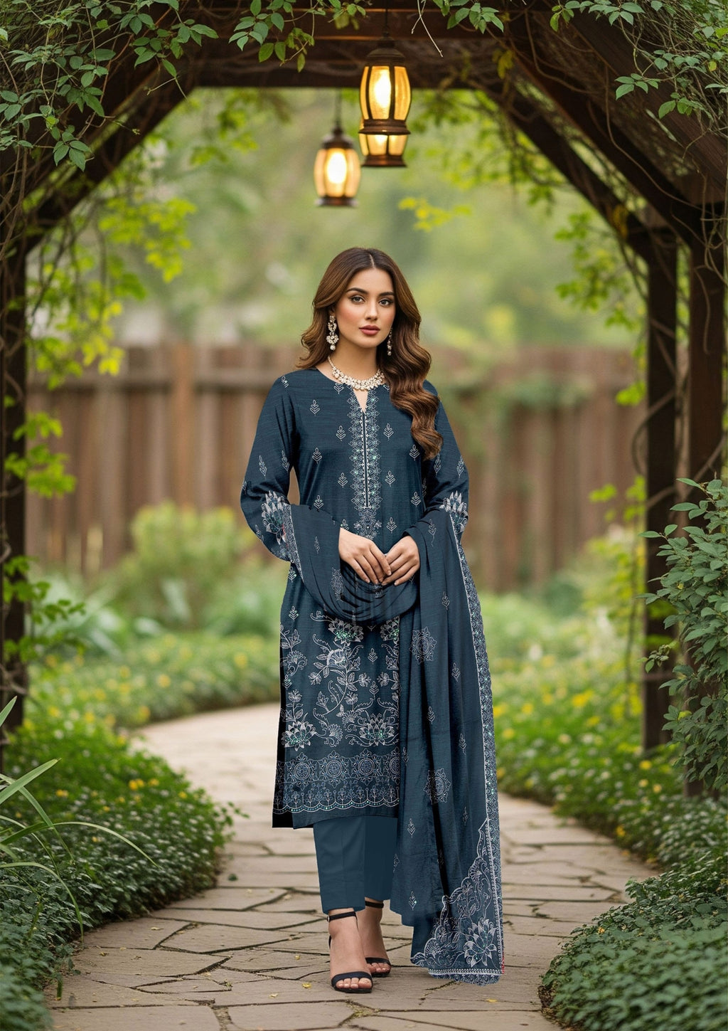 GULL-E-NOOR - Unstitched Embroidered Dhanak