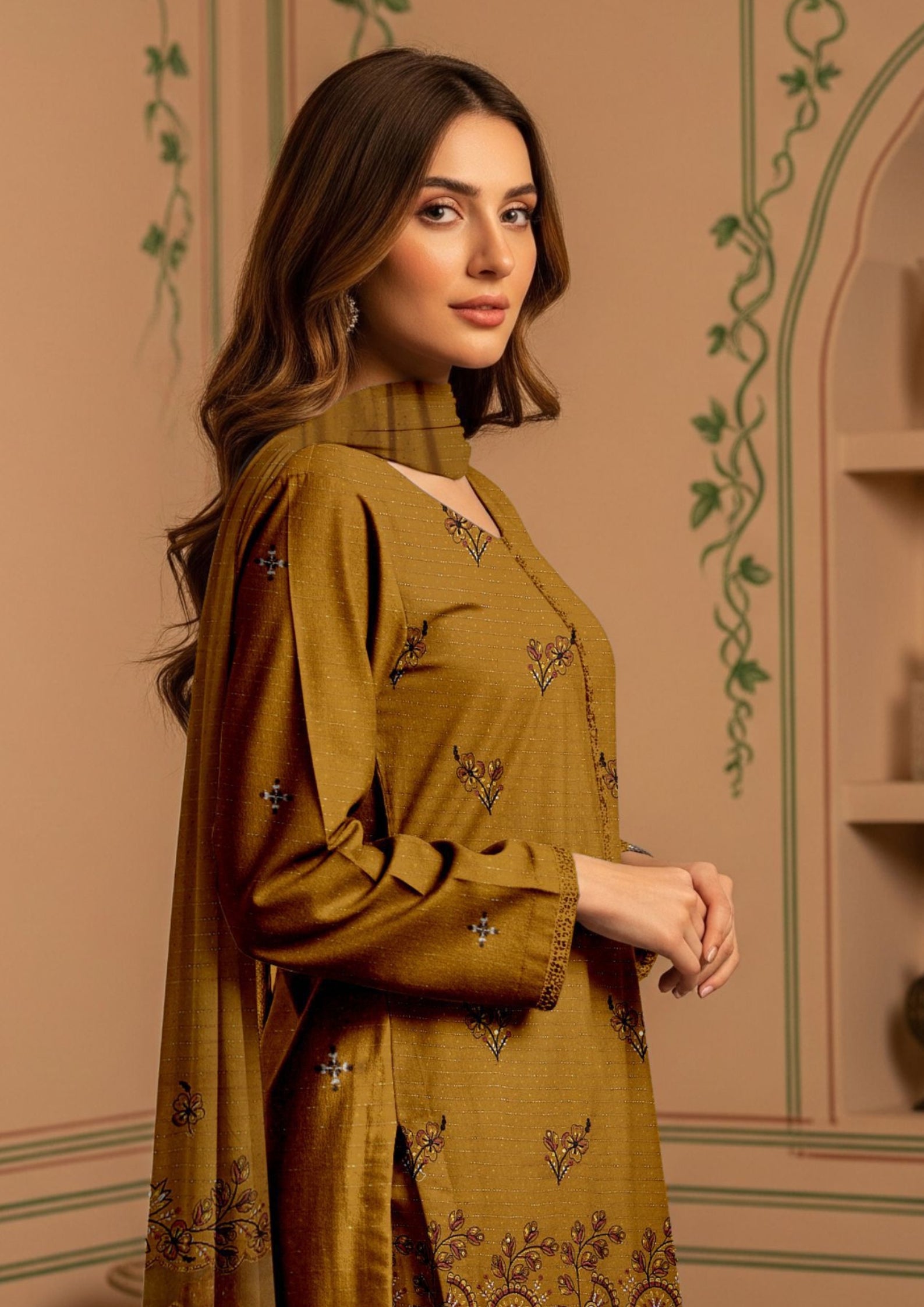 MORNI - Unstitched 3-PCS Embroidered Dhanak