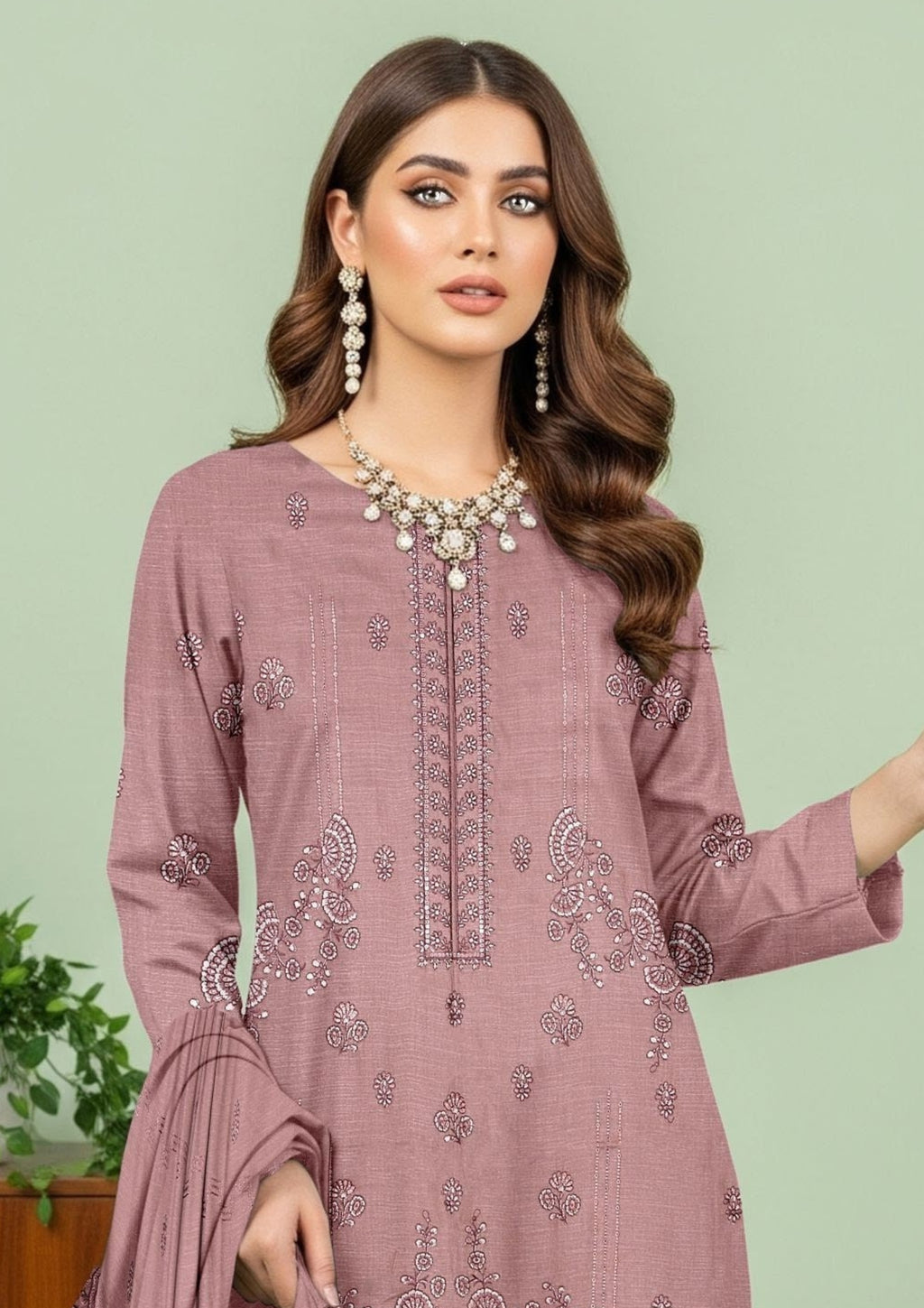 JAL PARI - Unstitched 3-PCS Embroidered