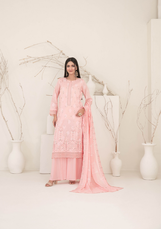 ZEENAT - Unstitched 3-Piece Broshia Banarsi
