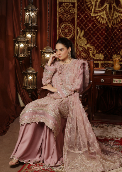 MEHRUNISSA - Unstitched 3-Piece Embroidered Organza