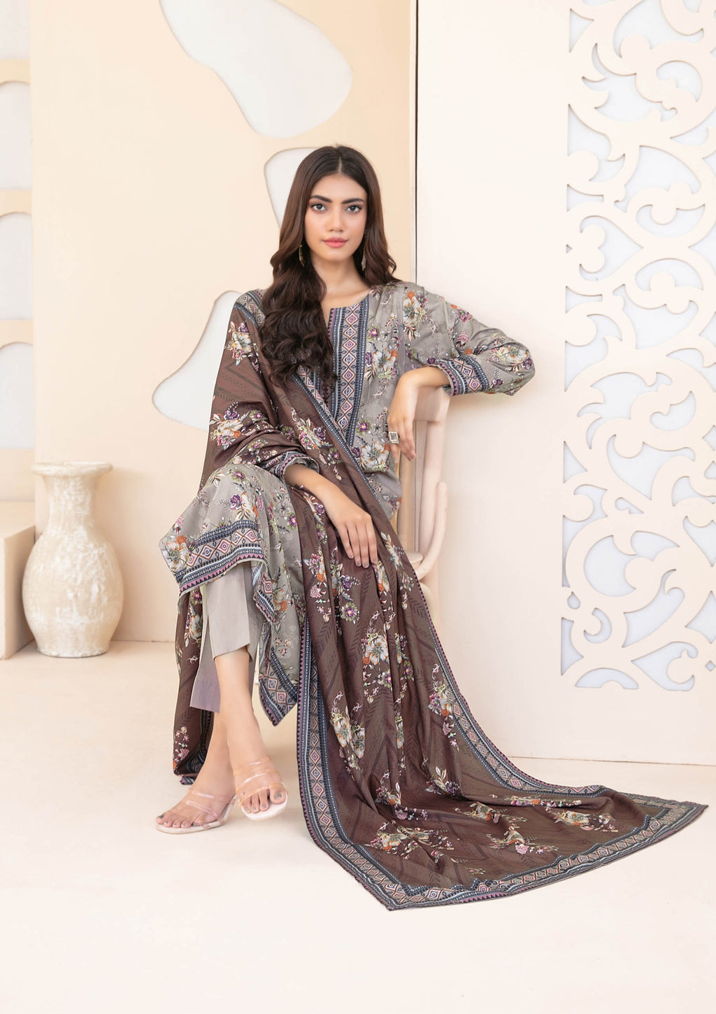 ZEENAT - Unstitched 3-PCS Digital Printed Staple