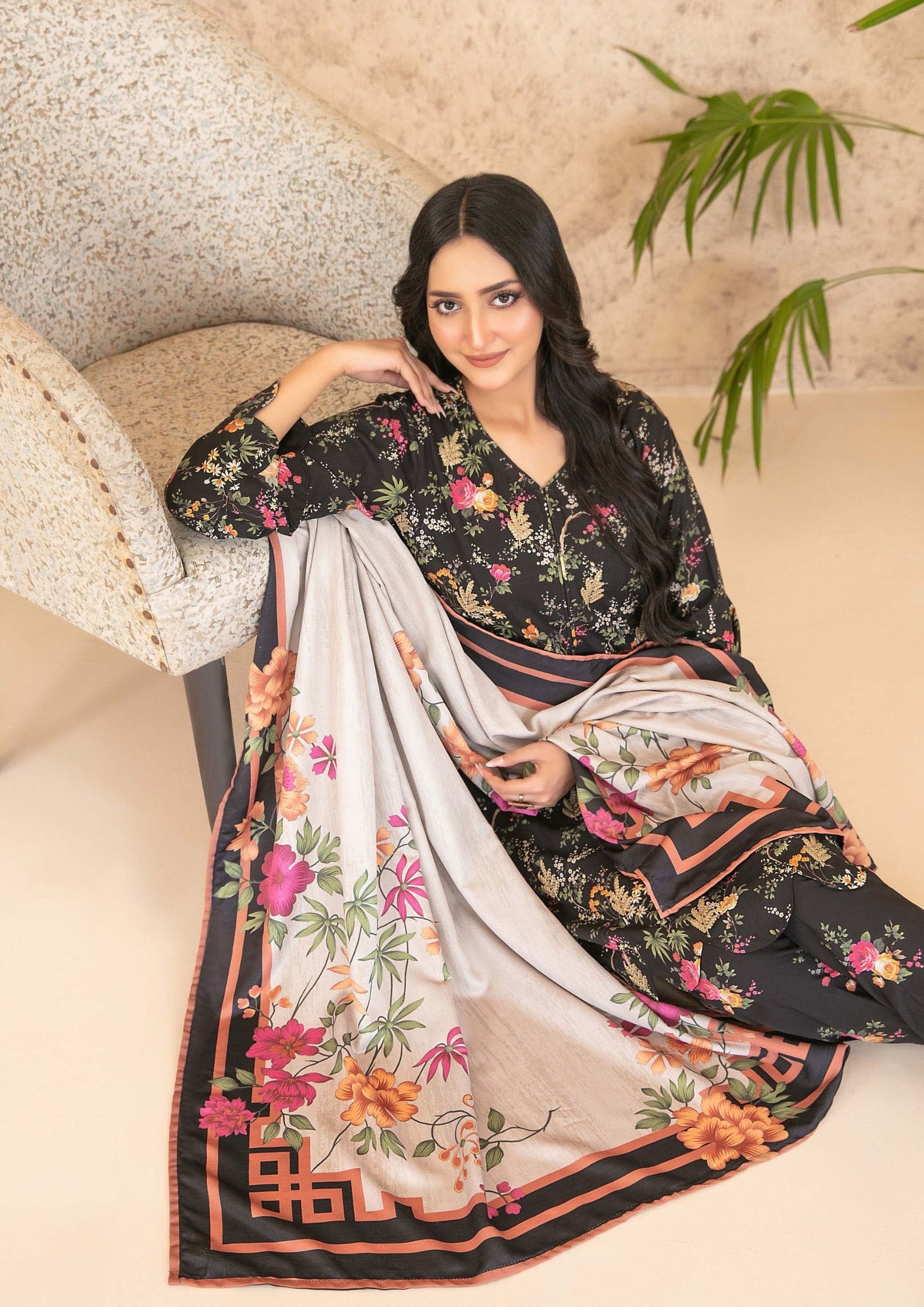 ANCHAL - Unstitched Embroidered Digital Printed Staple