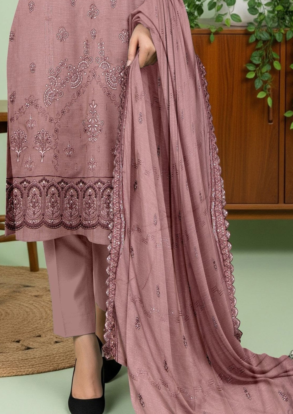 JAL PARI - Unstitched 3-PCS Embroidered