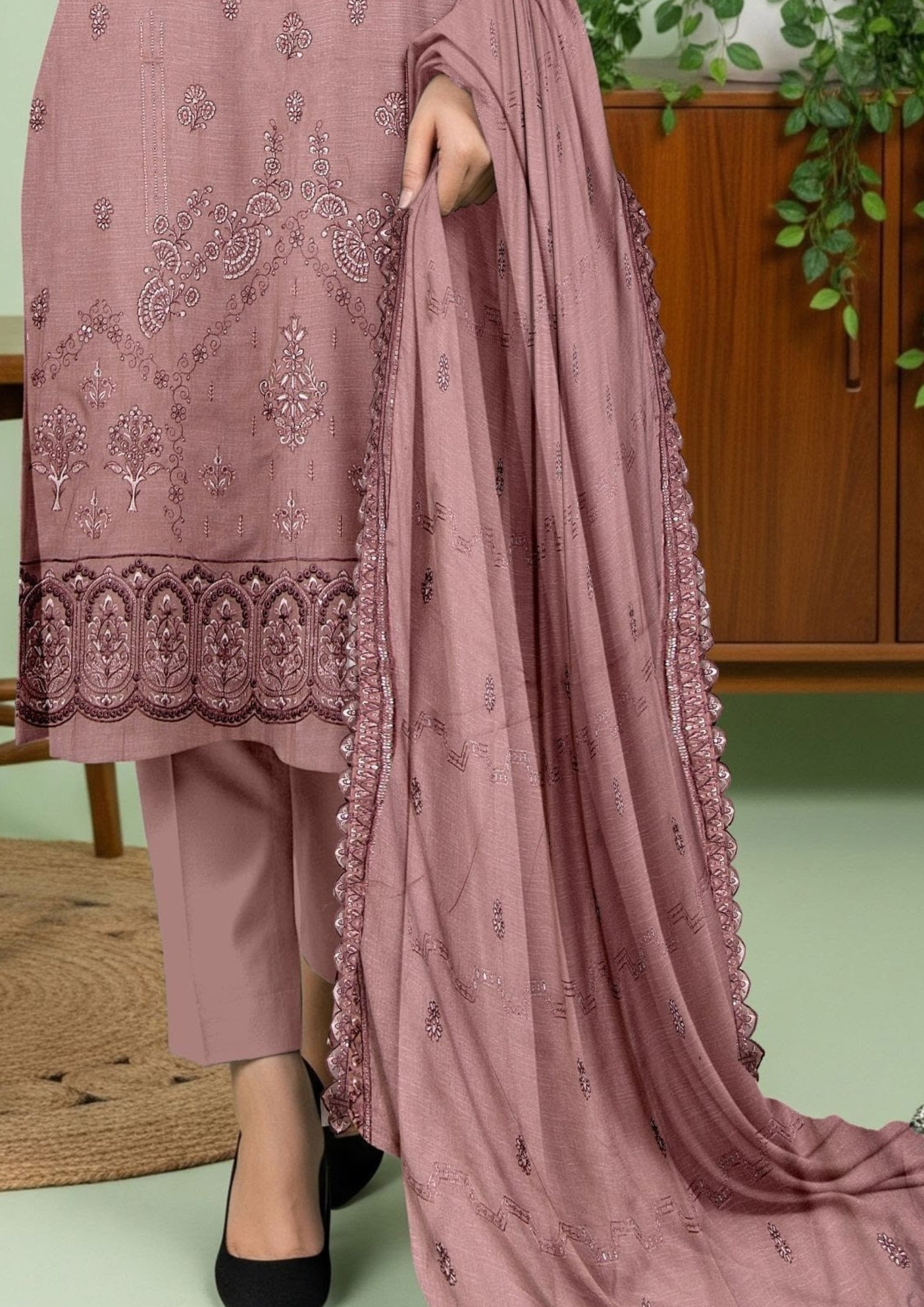 JAL PARI - Unstitched 3-PCS Embroidered