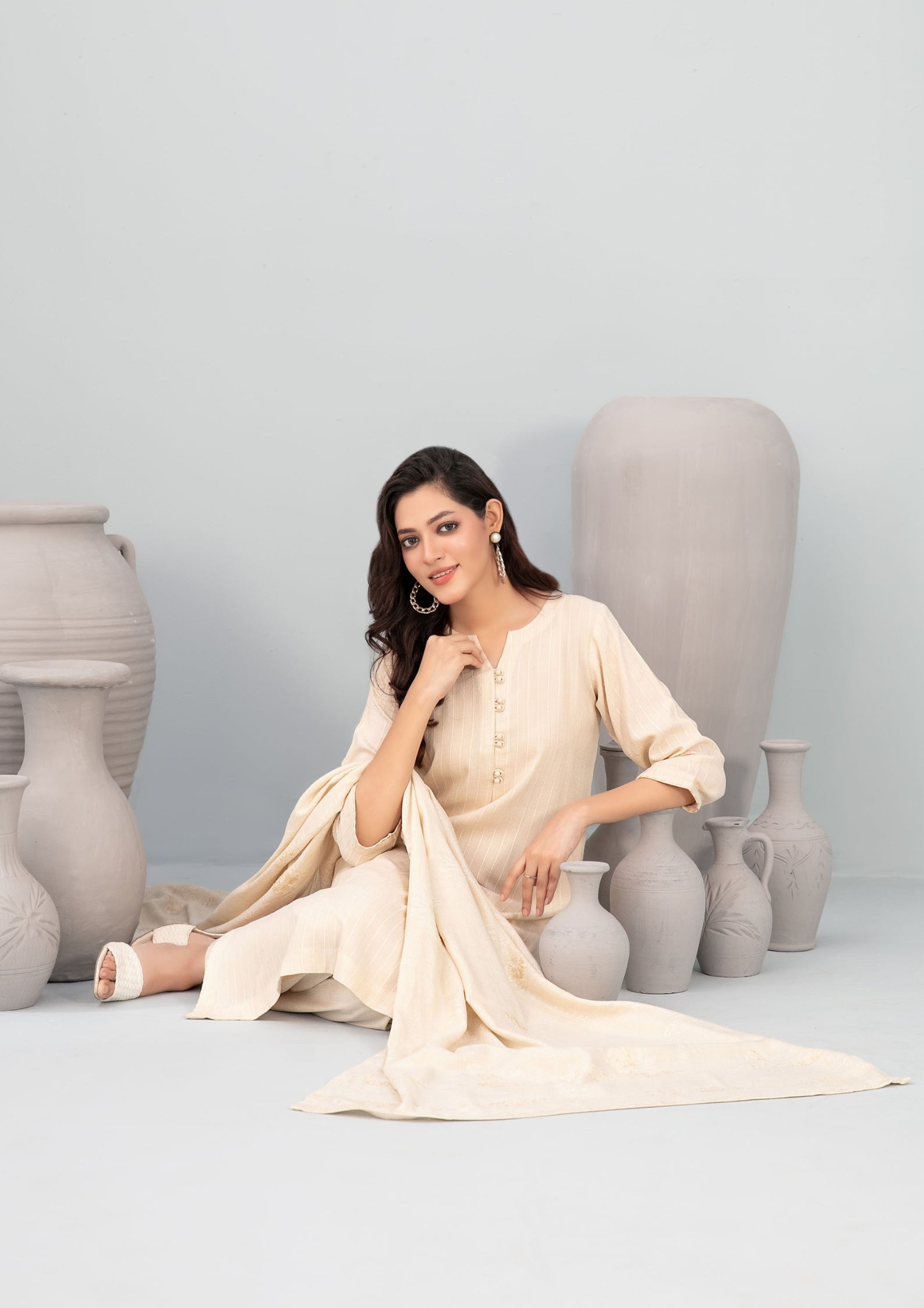 ANEZA - Unstitched Fancy Leather Peach