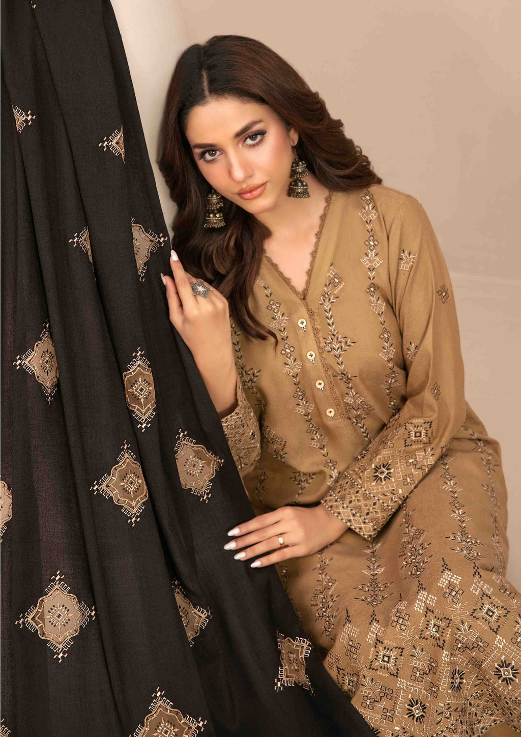 INAYA - Semi Stitched Embroidered