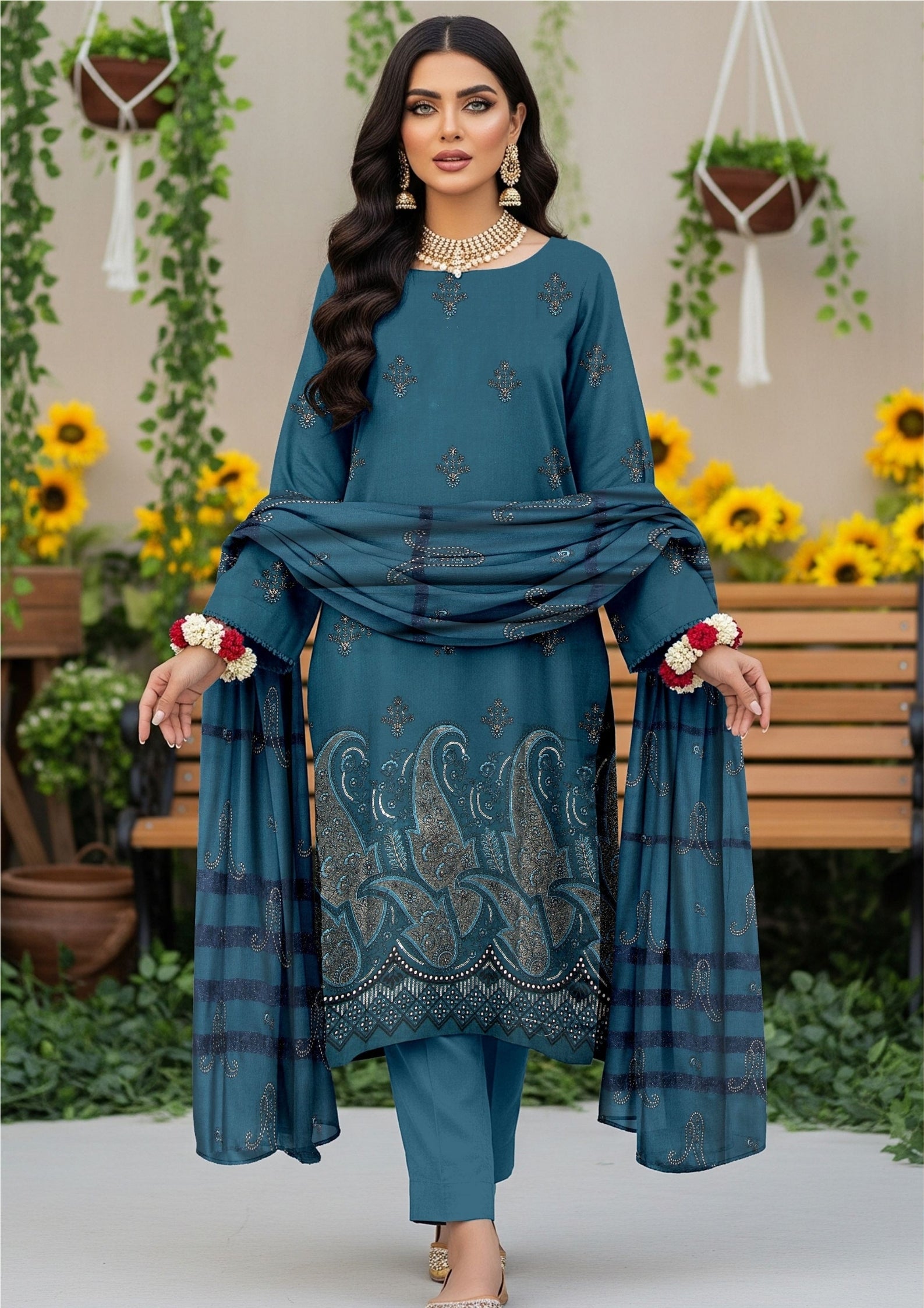 AINA - Unstitched Embroidered Dhanak