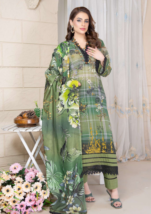 KAJAL - Unstitched 3-Piece Digital Lawn