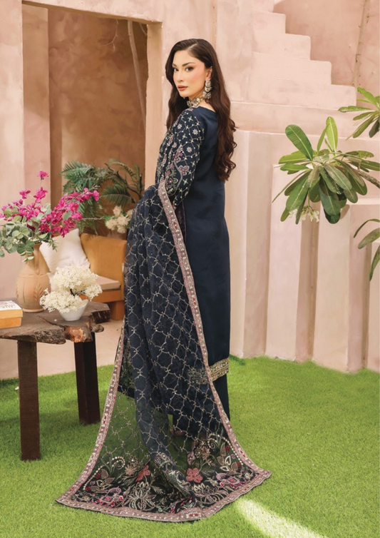 SHEESH MAHAL - Semi Stitched 3 - Piece Embroidered