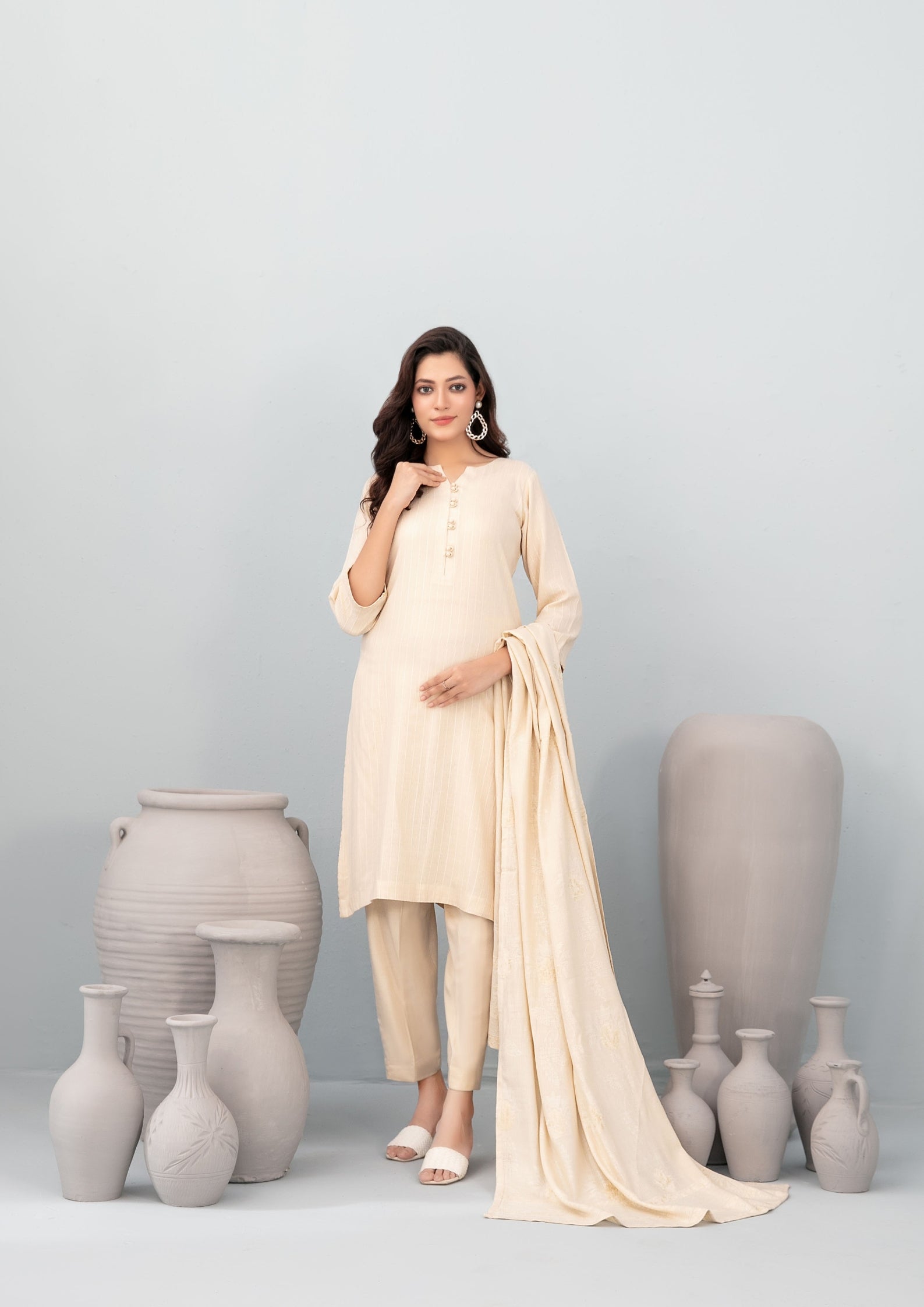 ANEZA - Unstitched Fancy Leather Peach